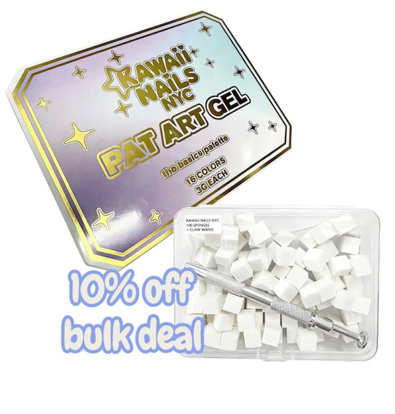 Pat Art Gel “the basics” Palette +100 Sponges+Claw Wand BULK DEAL